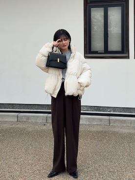 「153cm」｜「アイテム（ブルゾン）」を使った、yunさん（レディース・153cm）の秋コーディネート