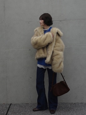 「UNITED BASE（ユナイテッドベース）のアイテム」を使った、yunさん（レディース・153cm）の冬コーディネート