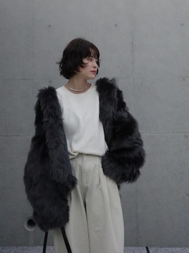 「アイテム（チノパンツ）」を使った、yunさん（レディース・153cm）の秋コーディネート