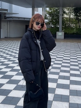 「153cm」｜「アイテム（ダウンジャケット/コート）」を使った、yunさん（レディース・153cm）の冬コーディネート