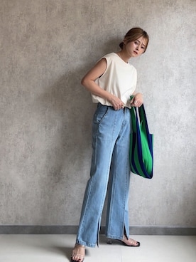 「LASTFRAME（ラストフレーム）のアイテム」を使った、yunさん（レディース・153cm）の夏コーディネート