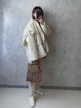 「GUSCIO（グッシオ）のアイテム」を使った、yunさん（レディース・153cm）の冬コーディネート