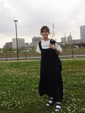 「Java（ジャバ）のアイテム（サンダル）」を使った、yunさん（レディース・153cm）の春コーディネート