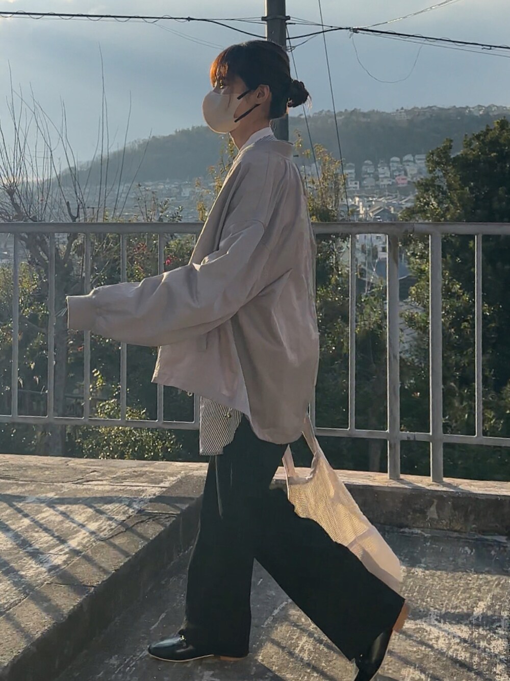 「ほめられ本命コーデ、大人カジュアル、PR、ROSSO、153cm、低身長、yunco_de」｜「URBAN RESEARCH ROSSO WOMENのコクーンMA-1ブルゾン（ブルゾン、ベージュ系）」を使った、yunさん（レディース・153cm）の冬コーディネートの1枚目の写真