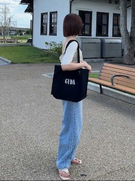 「GYDA（ジェイダ）のアイテム」を使った、yunさん（レディース・153cm）の夏コーディネート