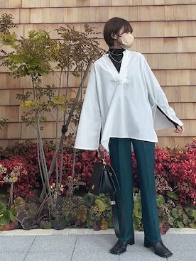 「UNE MANSION（ユヌマンション）のアイテム（ブーツ）」を使った、yunさん（レディース・153cm）の冬コーディネート