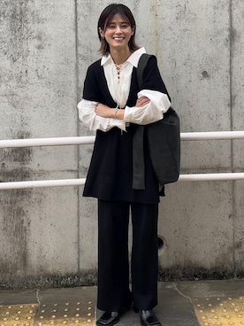 「UNE MANSION（ユヌマンション）のアイテム（ブーツ）」を使った、yunさん（レディース・153cm）の秋コーディネート