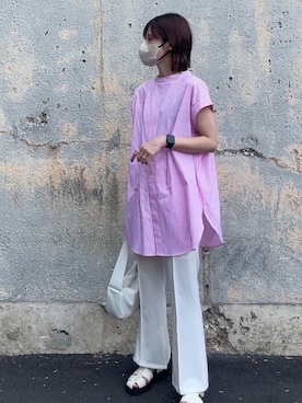 「ECRIRE（エクリール）のアイテム（パンツ）」を使った、yunさん（レディース・153cm）の夏コーディネート