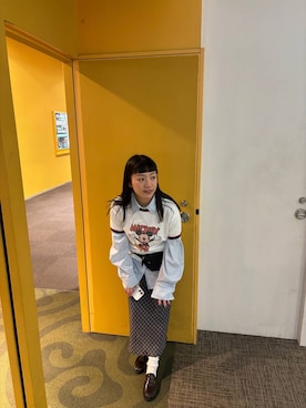 「LOWRYS FARM（ローリーズファーム）のウエストポーチ　 637742（ボディバッグ/ウエストポーチ、ブラック系）」を使った、こんさんさん（レディース・155cm）の春コーディネート