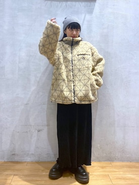 「アイテム（ニットキャップ/ビーニー、グレー系）」を使った、こんさんさん（レディース・155cm）の冬コーディネート