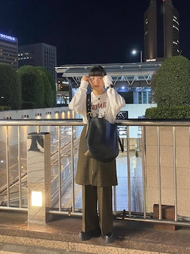 「ドットエスティ秋コーデ」｜「アイテム（スラックス）」を使った、こんさんさん（レディース・155cm）の秋コーディネート