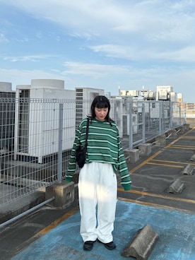 「アイテム（スウェットパンツ）」を使った、こんさんさん（メンズ・155cm）の夏コーディネート