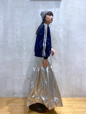 「アイテム（ニットキャップ/ビーニー、グレー系）」を使った、こんさんさん（レディース・155cm）の冬コーディネート