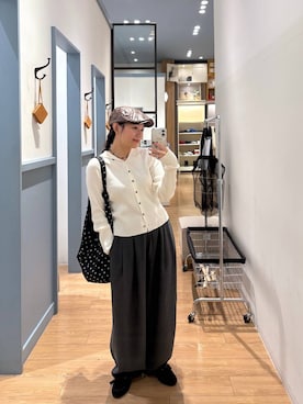 「アイテム（ハンチング/ベレー帽）」を使った、こんさんさん（レディース・155cm）の秋コーディネート