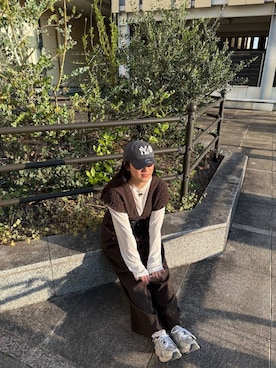 「LOWRYS FARM（ローリーズファーム）のＵＳＥＦＵＬシアープルオーバー　580950（Tシャツ/カットソー、ホワイト系）」を使った、こんさんさん（レディース・155cm）の春コーディネート