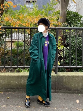 「古着好きな人と繋がりたい」｜「アイテム（その他シューズ）」を使った、sayanoさん（レディース・158cm）の冬コーディネート