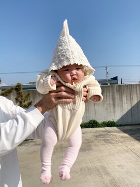 「OSHKOSH（オシュコシュ）のアイテム（レッグウェア）」を使った、🍔漢堡姐妹👭さん（キッズ・80cm）の冬コーディネート