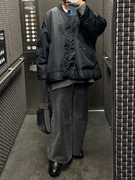 「アイテム（MA-1）」を使った、co.さん（レディース・163cm）の冬コーディネート