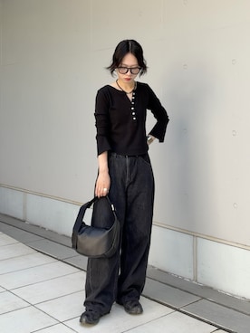 「russet（ラシット）のアイテム（ショルダーバッグ）」を使った、AIさん（レディース・159cm）の秋コーディネート
