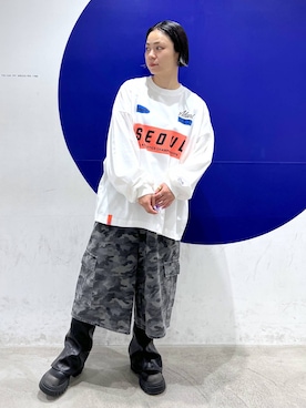 「アイテム（ブーツ）」を使った、みょん／ALAND STAFFさん（レディース・164cm・40代）の夏コーディネート