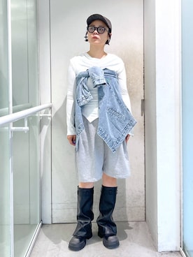 「アイテム（ブーツ）」を使った、みょん／ALAND STAFFさん（レディース・164cm・40代）の夏コーディネート