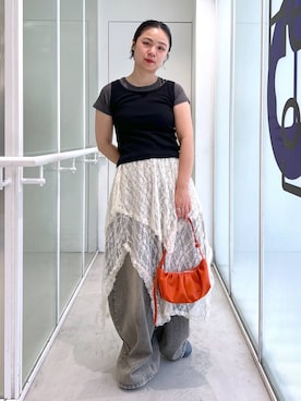 「PLACE STUDIO（プレイススタジオ）のアイテム」を使った、みょん／ALAND STAFFさん（レディース・164cm）の夏コーディネート