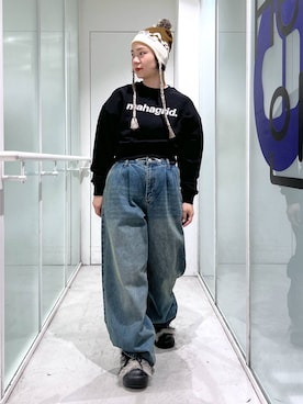 「アイテム（ニットキャップ/ビーニー）」を使った、みょん／ALAND STAFFさん（レディース・164cm・40代）の秋コーディネート
