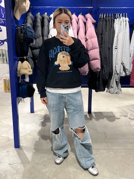 「INFLATION（インフレーション）のアイテム」を使った、みょん／ALAND STAFFさん（レディース・164cm）の冬コーディネート