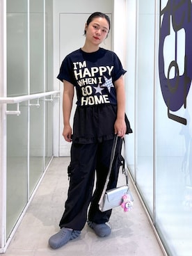 「ALAND（エーランド）のLime Like／Marin Bag（フラップショルダーBAG）（ショルダーバッグ）」を使った、みょん／ALAND STAFFさん（レディース・164cm・30代）の夏コーディネート
