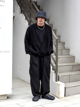 「アイテム（カーディガン/ボレロ）」を使った、ICCHOさん（メンズ・170cm・30代）の冬コーディネート