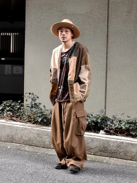 「アイテム（カーゴパンツ）」を使った、ICCHOさん（メンズ・170cm）の春コーディネート