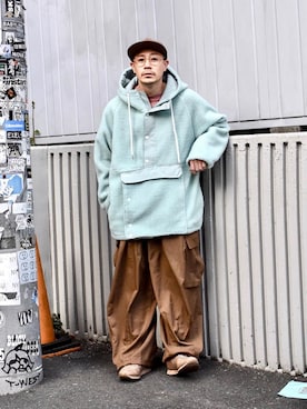 「アイテム（マウンテンパーカー）」を使った、ICCHOさん（メンズ・170cm・30代）の春コーディネート