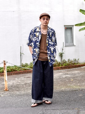 「STUSSY（ステューシー）のアイテム」を使った、ICCHOさん（メンズ・170cm）の夏コーディネート