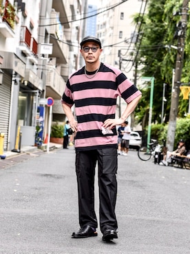 「OAMC（オーエーエムシー）のアイテム」を使った、ICCHOさん（メンズ・170cm）の夏コーディネート