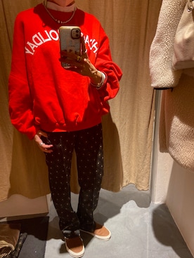 「古着」｜「アイテム（ノーカラーコート）」を使った、kiwakoさん（レディース・161cm）の冬コーディネート