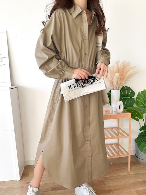 トゥルーカラーズマーケットファシル　綿100 ロングコート　シャツワンピース トゥルーカラーズマーケットファシル綿100 ロングコートシャツ