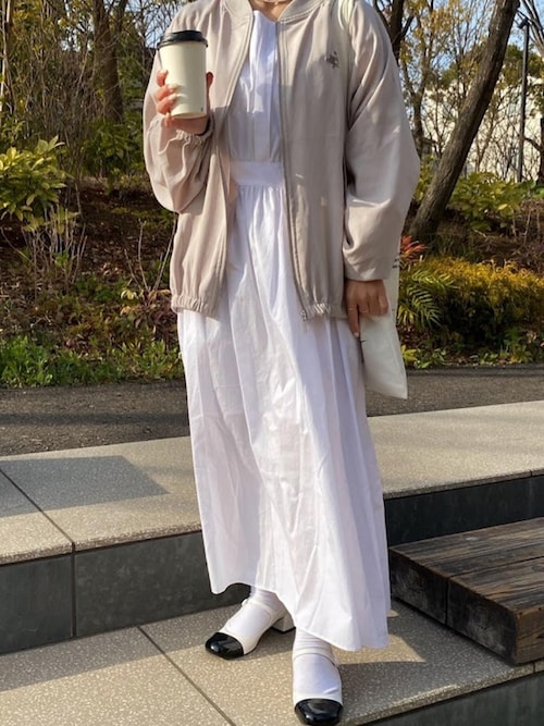 セール】滑らか、とろん。ワンポイント刺繍入りブルゾン（MA-1