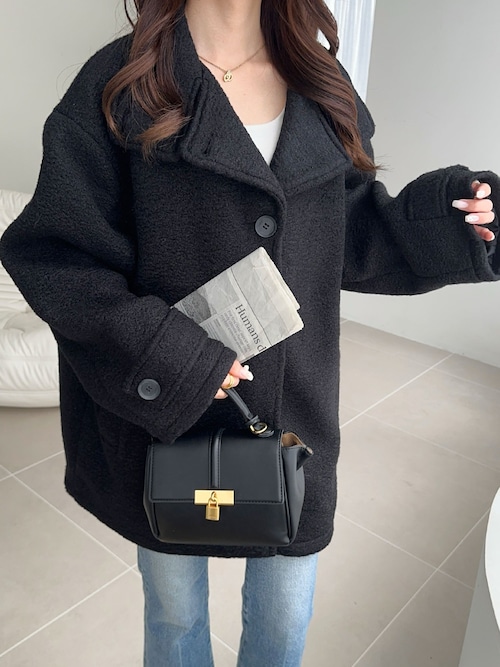 【美品✨ 】リングジャケット チェスターコート ウール ダークグレー 日本製 BL】ウールチェスターコート/グレー×ソリッド/NEW ZEALAND WOOL