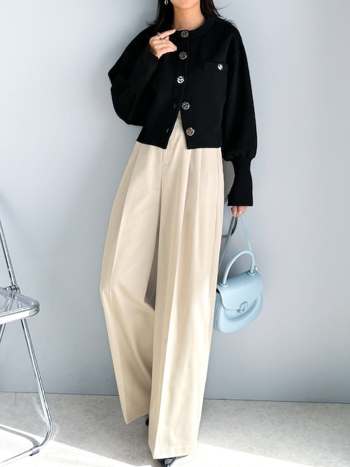 セール】上品なデザインと履き心地。タック使いワイドシルエットハイ