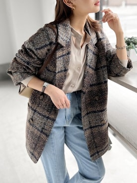 「classicalelf（クラシカルエルフ）のアイテム（ピーコート）」を使った、classicalelfクラシカルエルフさん（レディース・164cm）の冬コーディネート