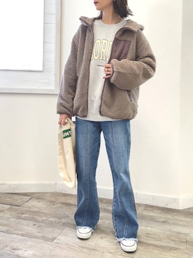 「classicalelf（クラシカルエルフ）のアイテム（ブルゾン）」を使った、classicalelfクラシカルエルフさん（レディース・164cm）の秋コーディネート