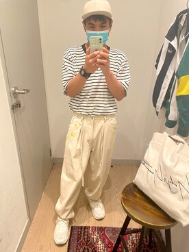 「JOURNAL STANDARD（ジャーナルスタンダード）のアイテム（チノパンツ、ベージュ系）」を使った、Martiniさん（メンズ・172cm）の春コーディネート