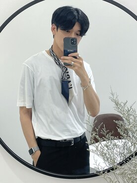 Dior ディオール のバンダナ スカーフを使ったメンズ人気ファッションコーディネート Wear