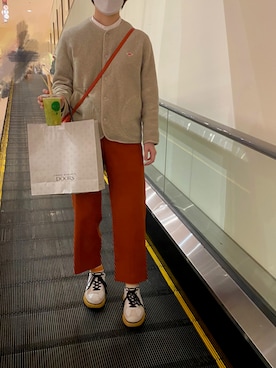 「DANTON（ダントン）のアイテム（ノーカラージャケット）」を使った、ちさん（レディース・165cm）の春コーディネート