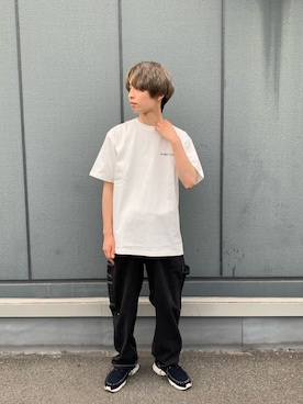 「刺繍Tシャツ」｜Yuuさん（メンズ・167cm）の春コーディネート
