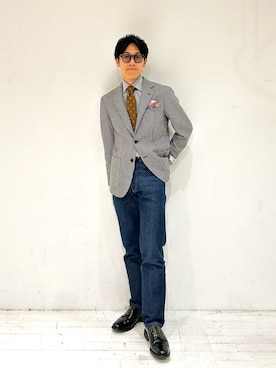 「アイテム（ハンカチ/ハンドタオル）」を使った、なりさん（メンズ・174cm）の秋コーディネート