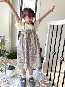 「リブT」｜「アイテム（スリッポン）」を使った、キャサリンコテージさん（キッズ・110cm）の春コーディネート