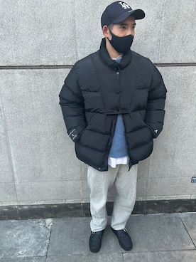 「MONKEY TIME（モンキータイム）のアイテム（ニット/セーター）」を使った、Shun.さん（メンズ・175cm）の冬コーディネート