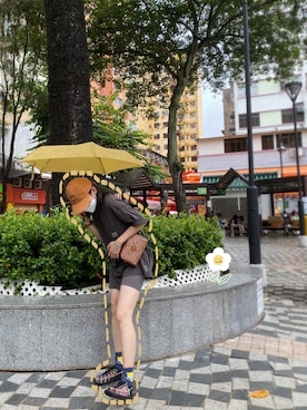 「oversize」｜「アイテム（その他シューズ）」を使った、野原神童侠さん（レディース・158cm）の夏コーディネート