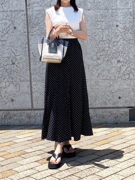 「MK MICHEL KLEIN（エムケーミッシェルクラン）のアイテム」を使った、kyoooco♡さん（レディース・162cm）の夏コーディネート